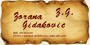 Zorana Gidaković vizit kartica